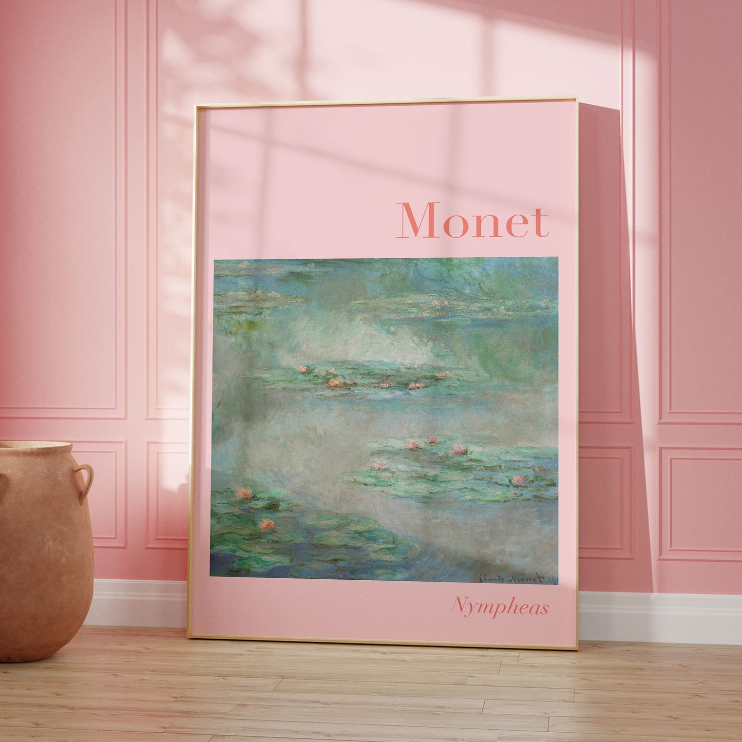 Pink Monet Waterlilies Wall Art Poster