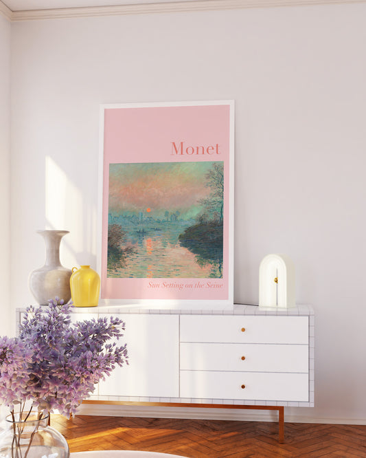 Pink Monet Sunset Wall Poster