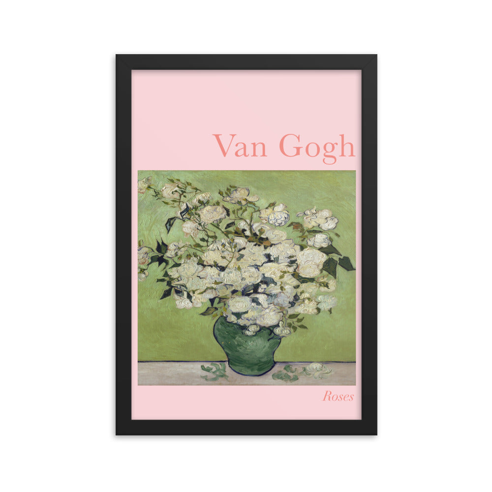 Pink Van Gogh Roses Wall Poster Print