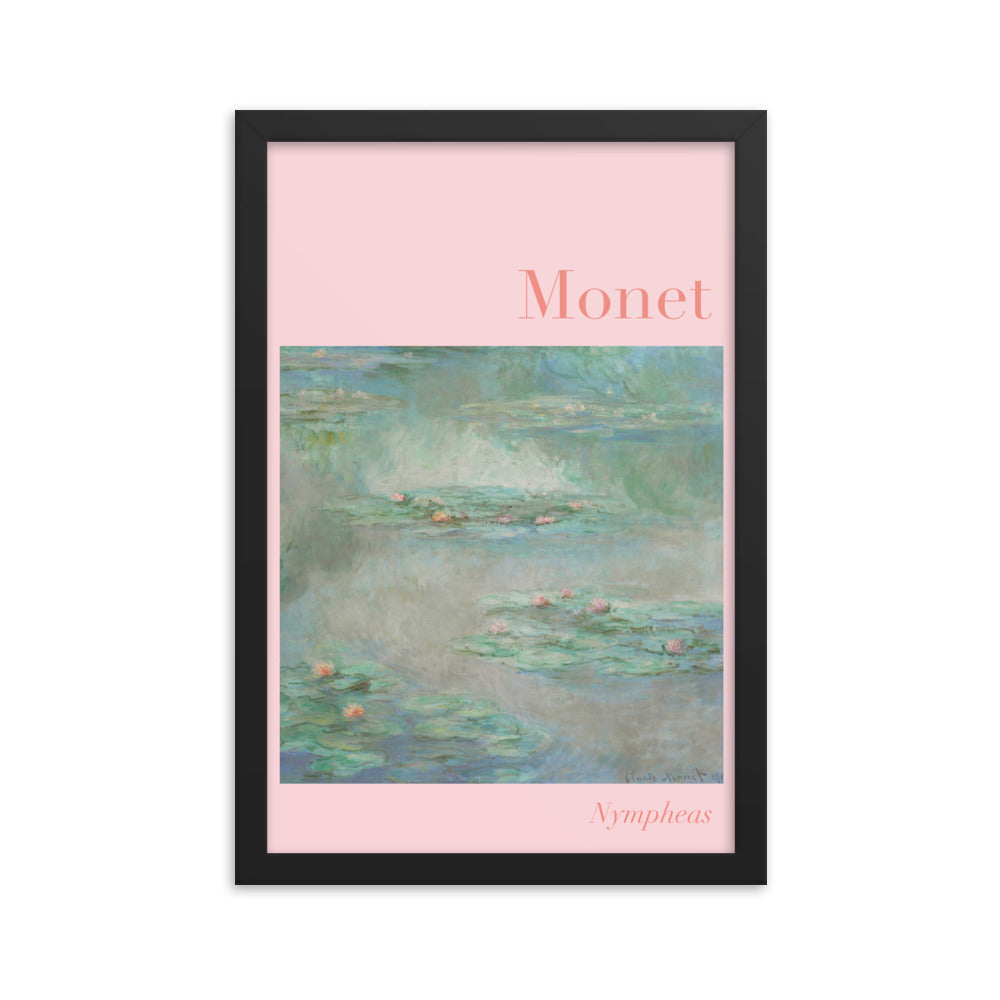 Pink Monet Waterlilies Wall Art Poster