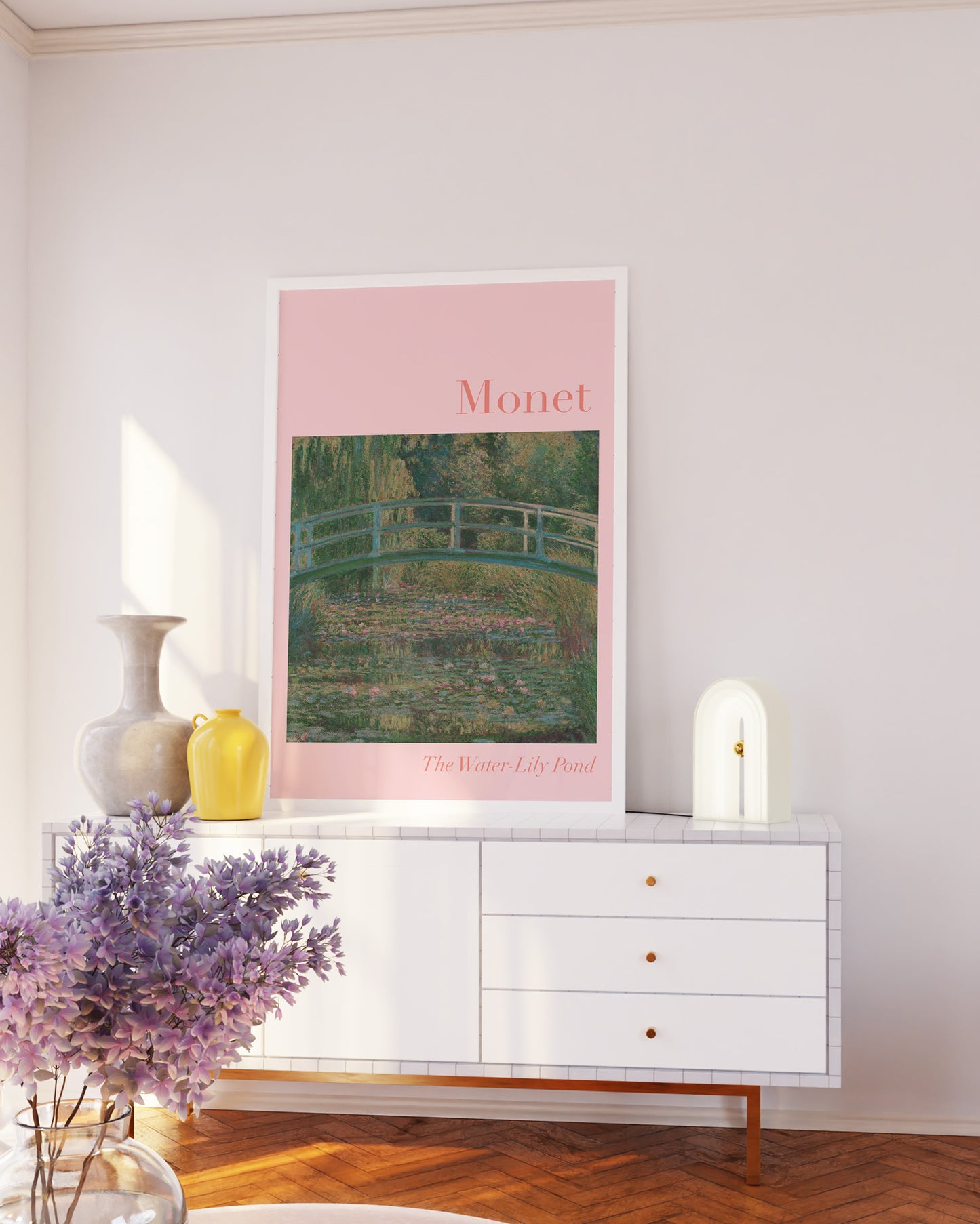 Pink Monet Water-Lily Pond Poster