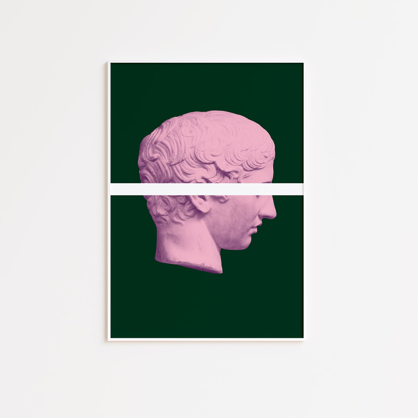 Ancient Statue Wall Poster - Pink and Green