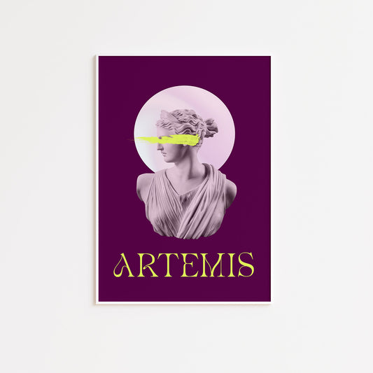 Purple and Neon Artemis Poster