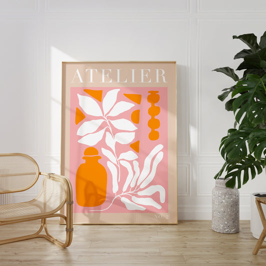 Orange and Pink Atelier Poster