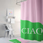 Ciao Green and Pink Shower Curtain