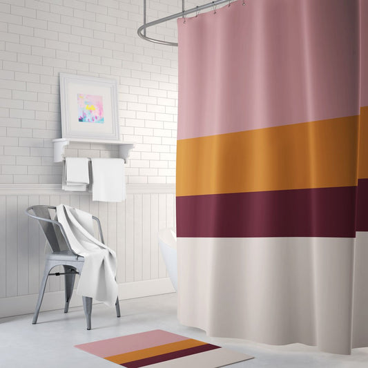 Color Block Shower Curtain