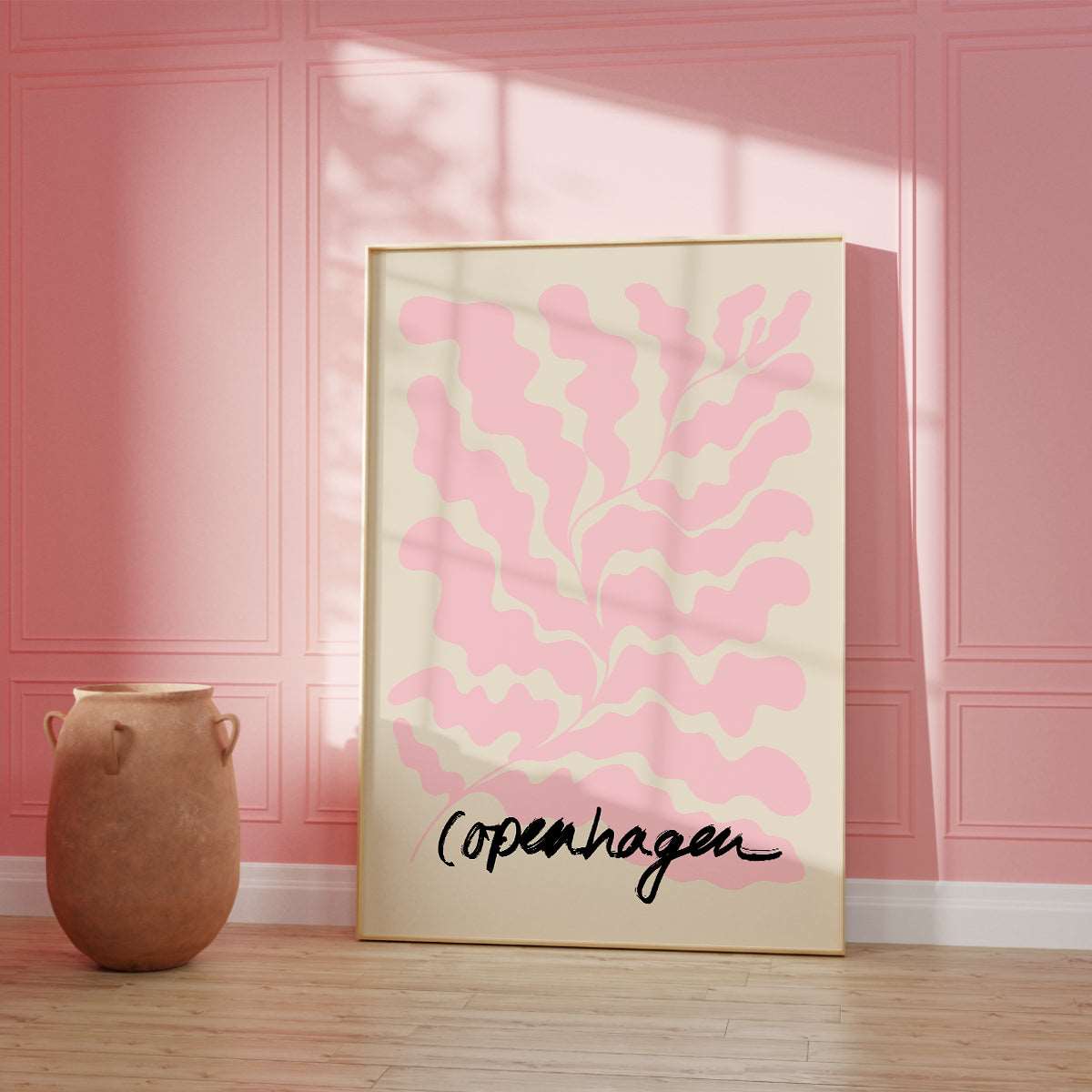 Copenhagen Pink Leaf Poster
