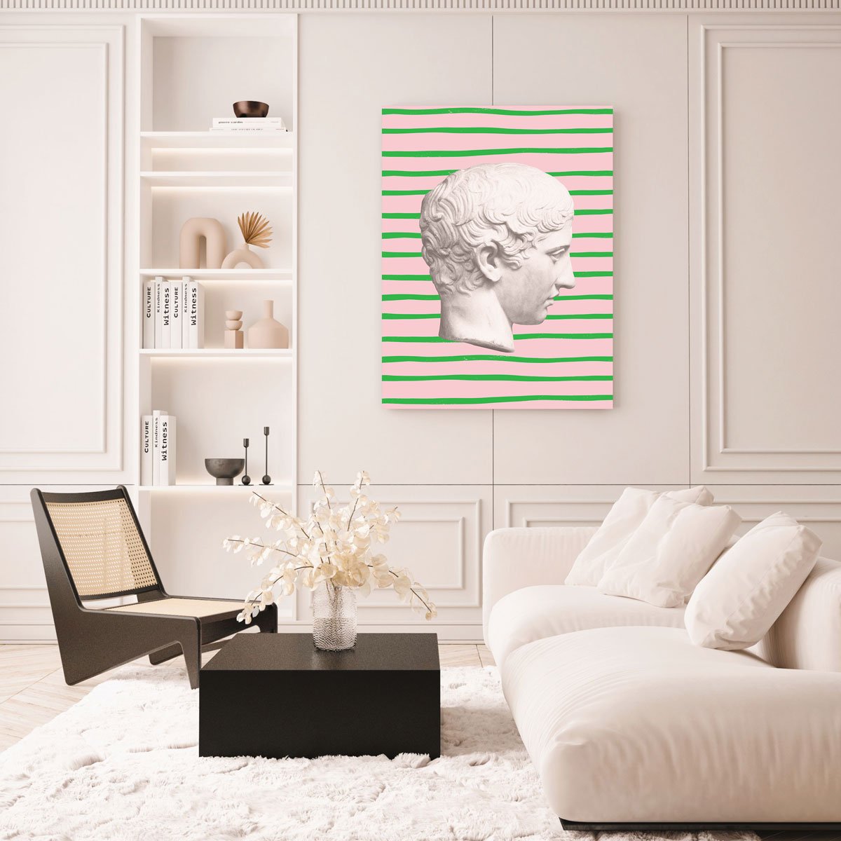 Pink and Green Emperor Canvas - Ready to hang
