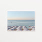 French Riviera Striped Beach Umbrellas Poster