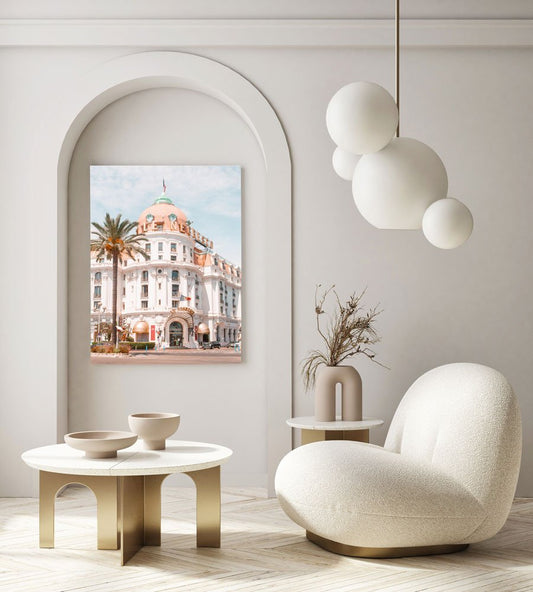 French Riviera Building Canvas - Ready to hang
