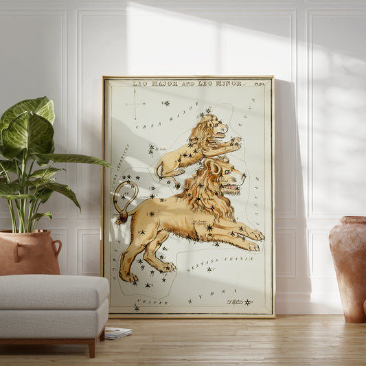 Vintage Leo Constellation Wall Poster Print