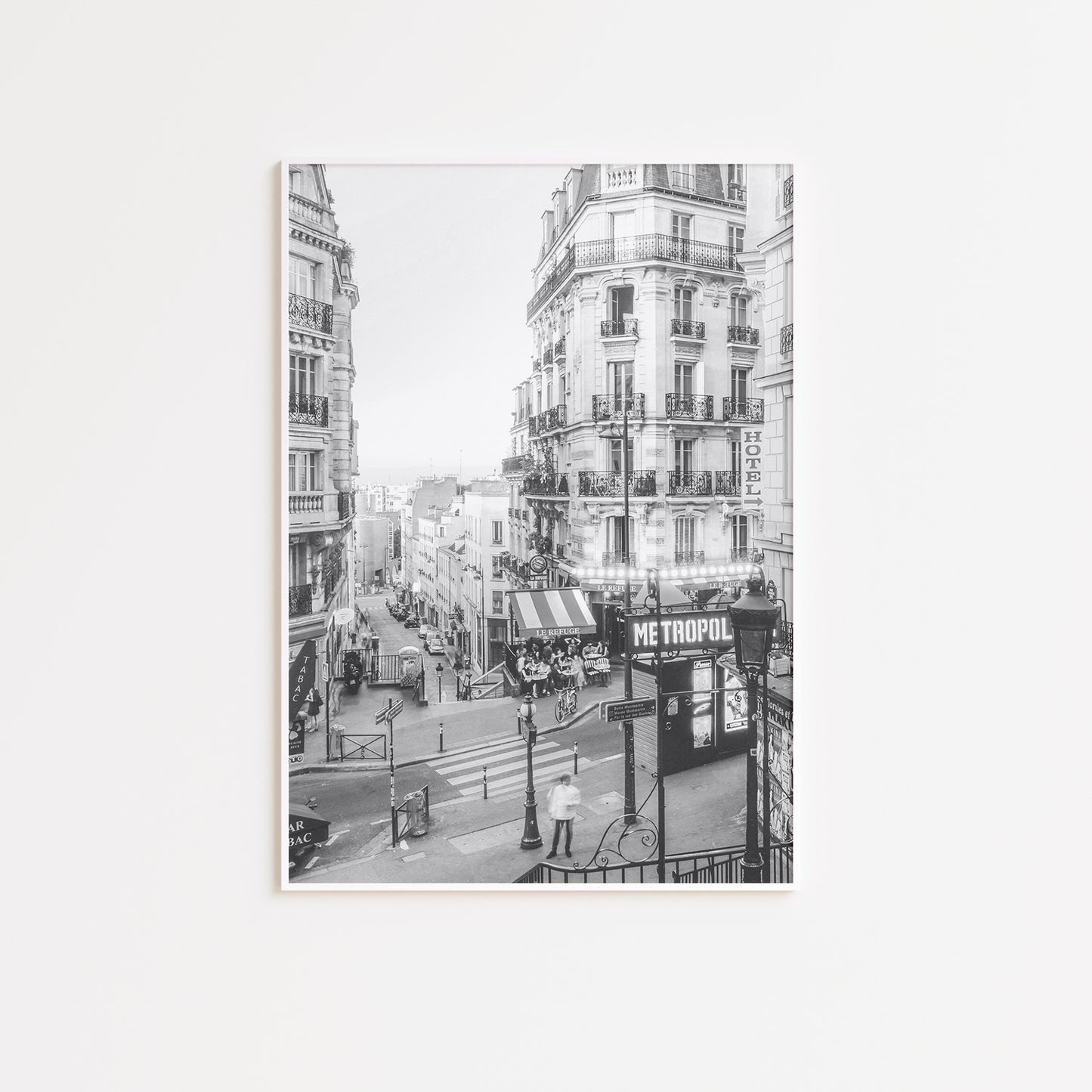 Black and White Montmartre Poster