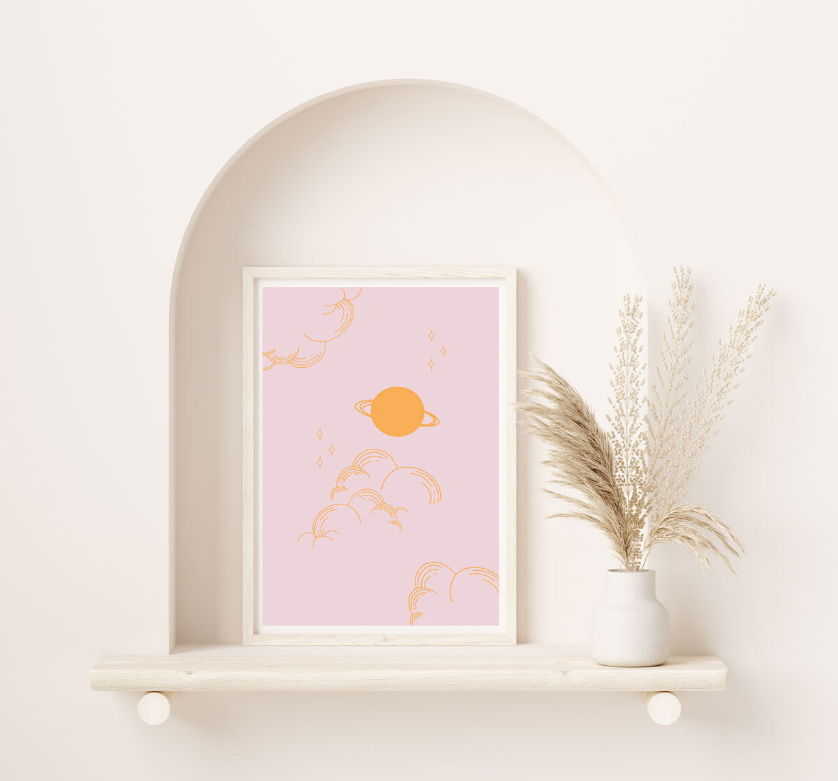 Pink and Gold Space Wall Poster