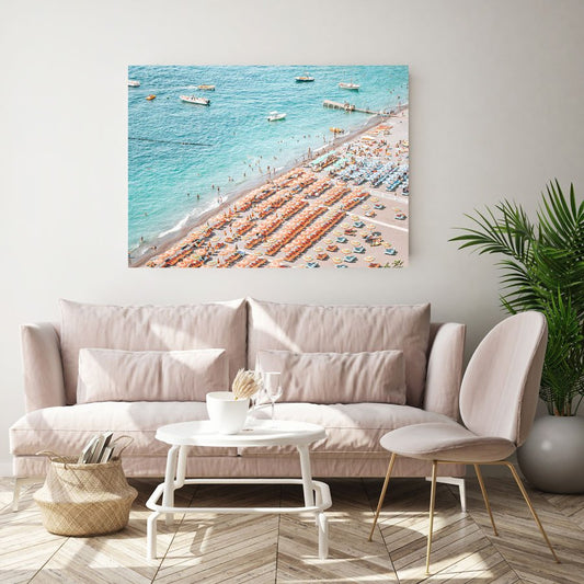 Positano Beach Umbrella Canvas - Ready to hang
