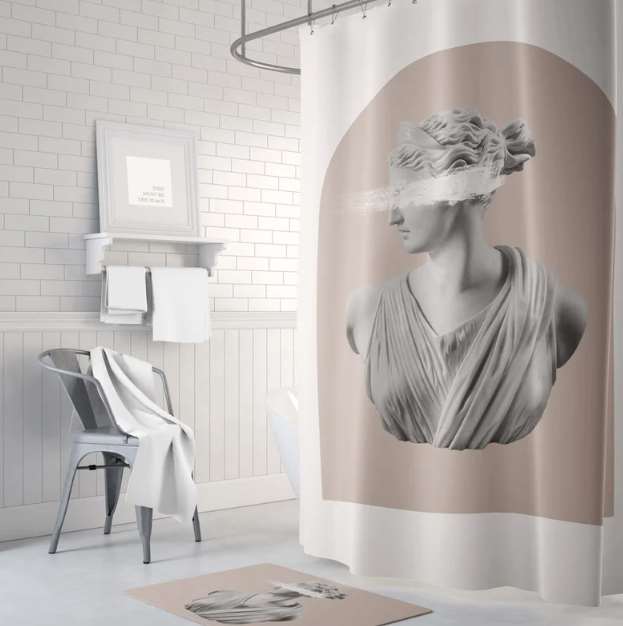 Beige Ancient Aesthetic Shower Curtain