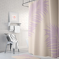Purple Beige Palm Leaf Shower Curtain