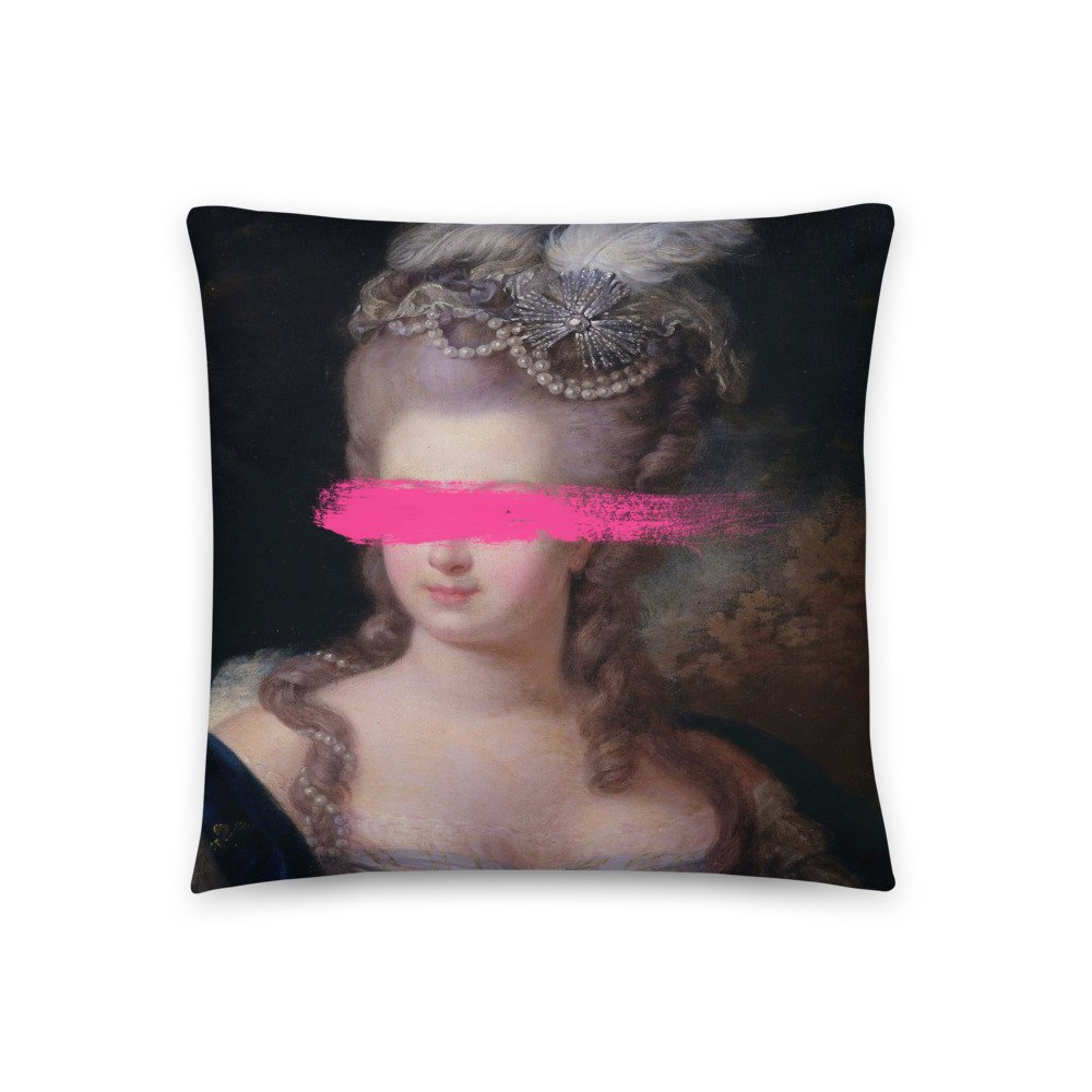 Marie-Antoinette Hot Pink Paint Pillow Cushion