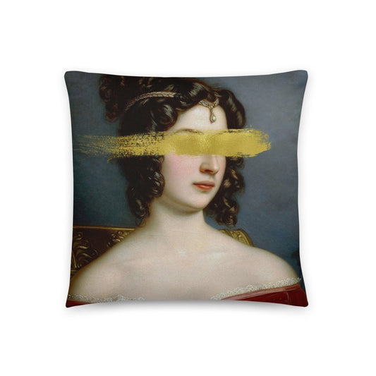 Gold Woman Altered Art Pillow