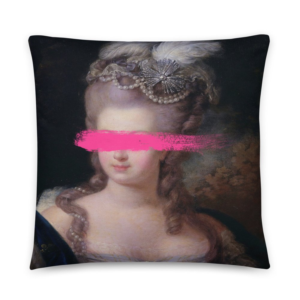 Marie-Antoinette Hot Pink Paint Pillow Cushion