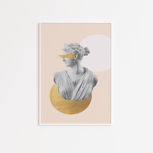 Artemis Gold and White Wall Poster Print