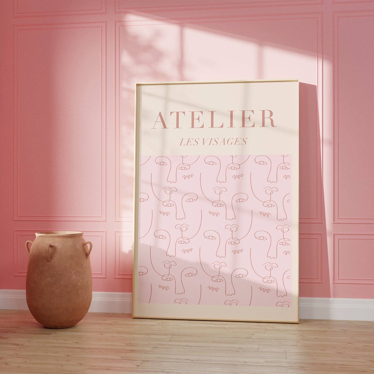 Pink and Terracotta Face Poster