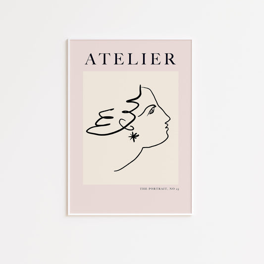 Atelier Line Art Portrait Poster Print
