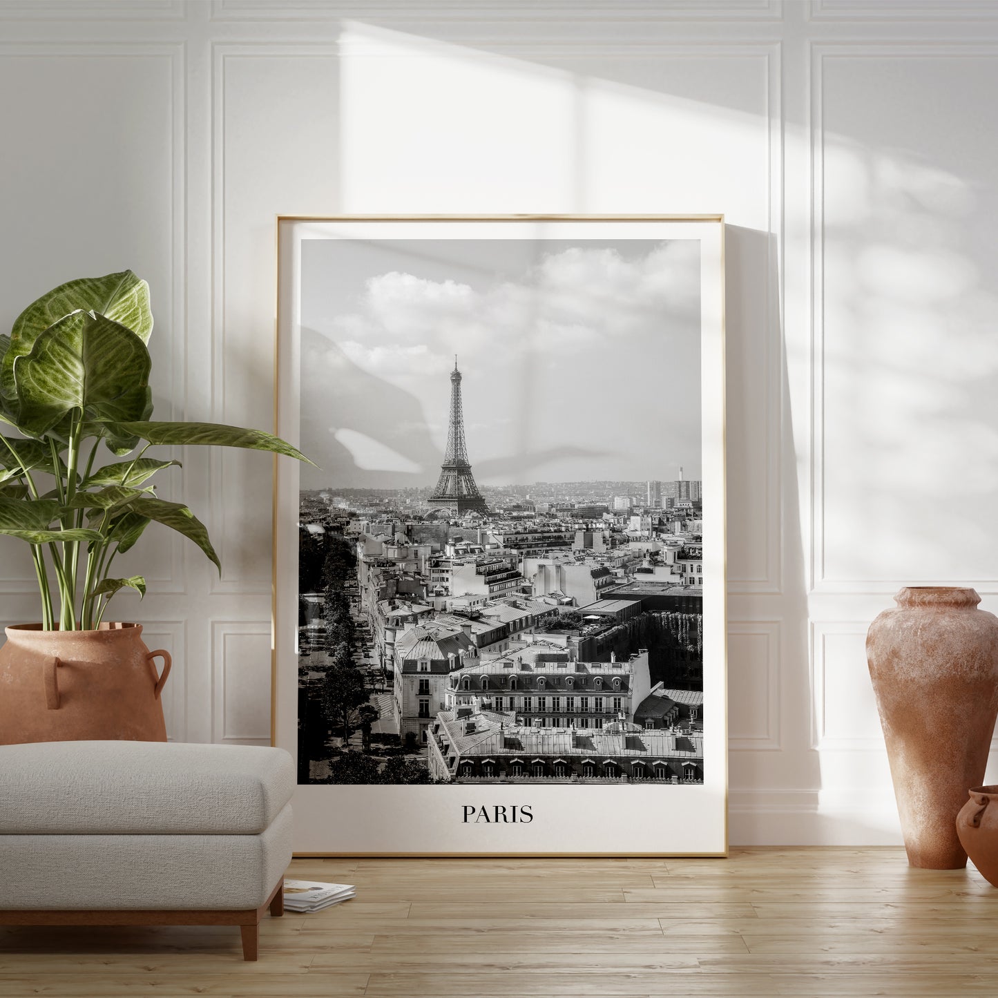 Black and White Paris Poster