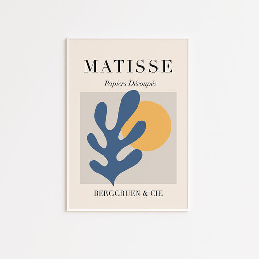 Matisse Inspired Blue and Yellow Poster
