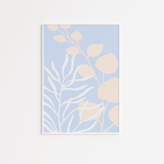 Botanical Pastel Blue Poster