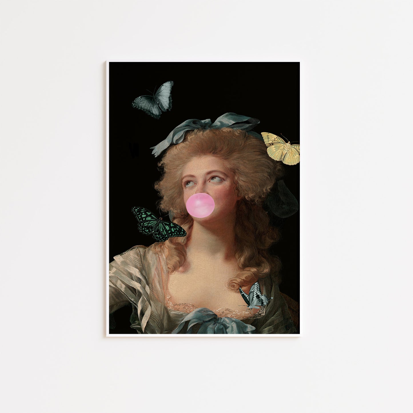 Butterly Madame Blowing Bubble-Gum Print