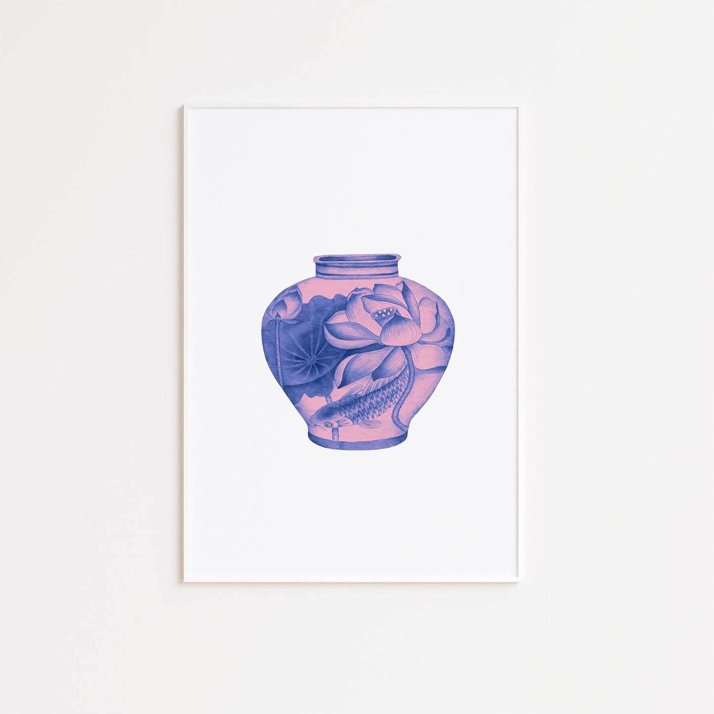 Purple Chinese Vase Wall Poster Print