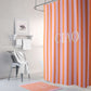 Ciao Pink and Orange Striped Shower Curtain
