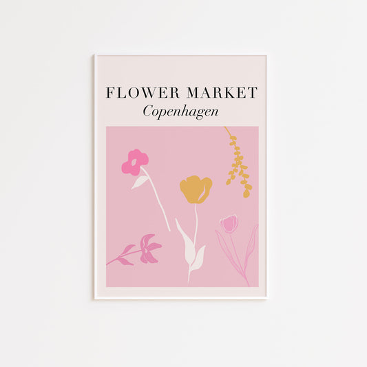 Pink and Yellow Flower Market Poster
