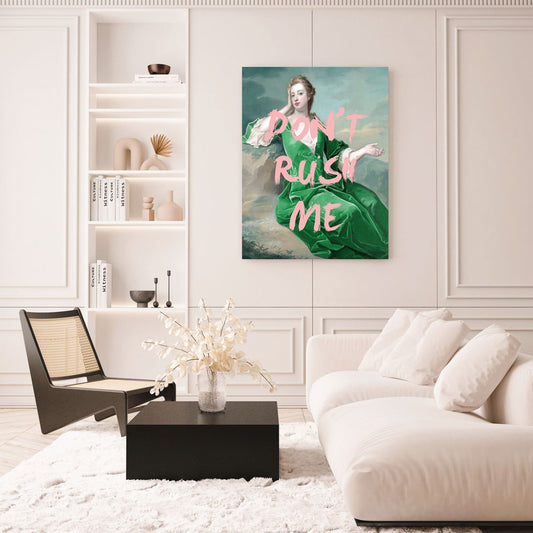 Pink and Green Don't Rush Me Canvas - Ready to hang