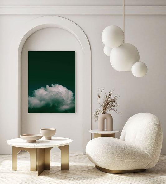 Emerald Green Cloud Canvas - Ready to hang