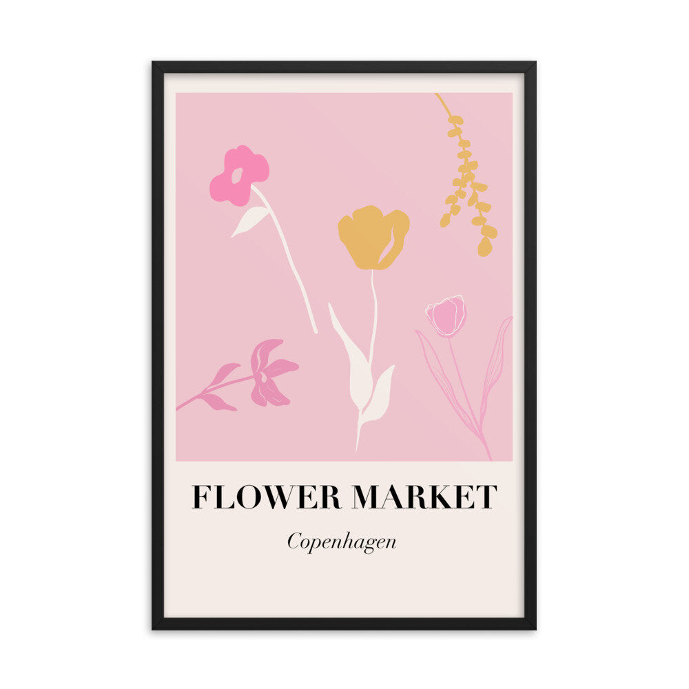 Copenhagen Flower Market Wall Poster Print