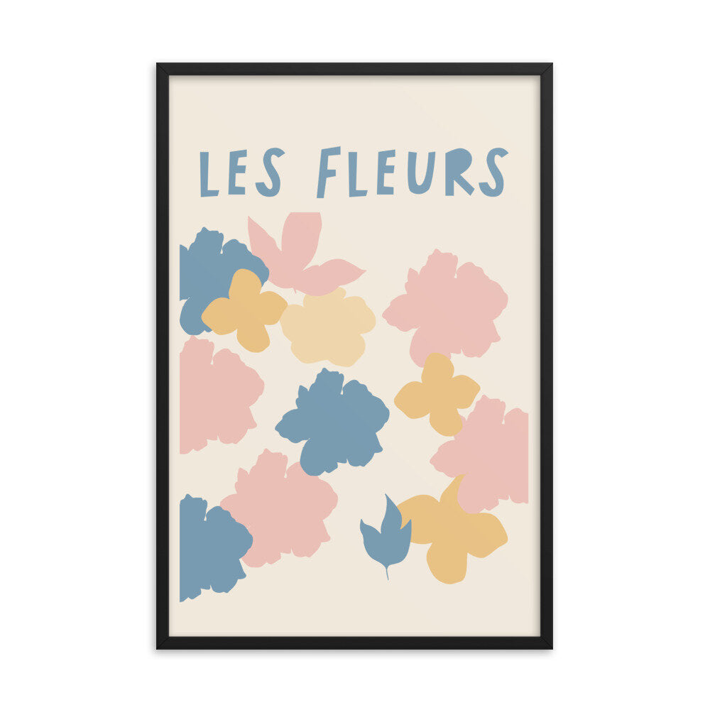 Pastel Les Fleurs Wall Poster Print