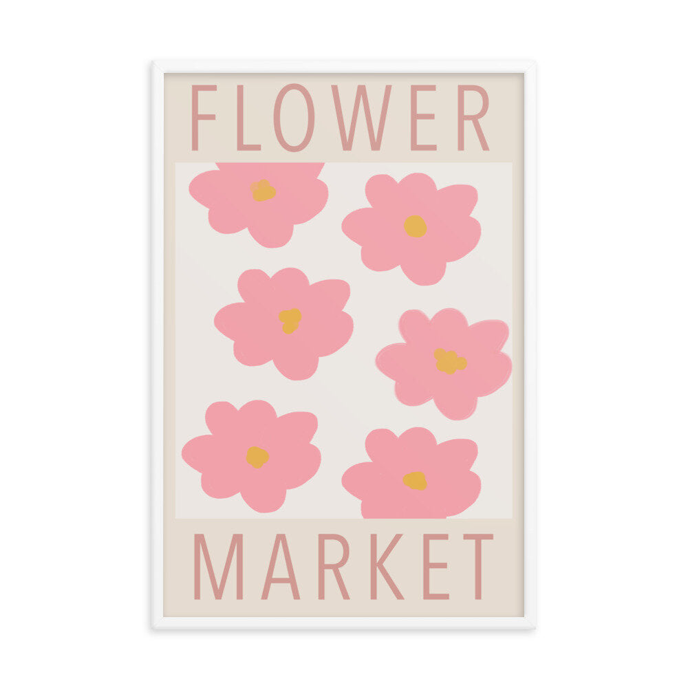 Pink Flower Market Poster