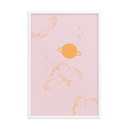 Pink and Gold Space Wall Poster