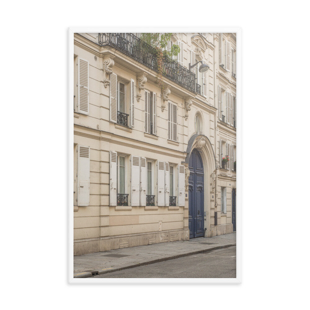 Paris Blue Door View Print