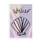 Purple Illustrated Clam Shell Poster