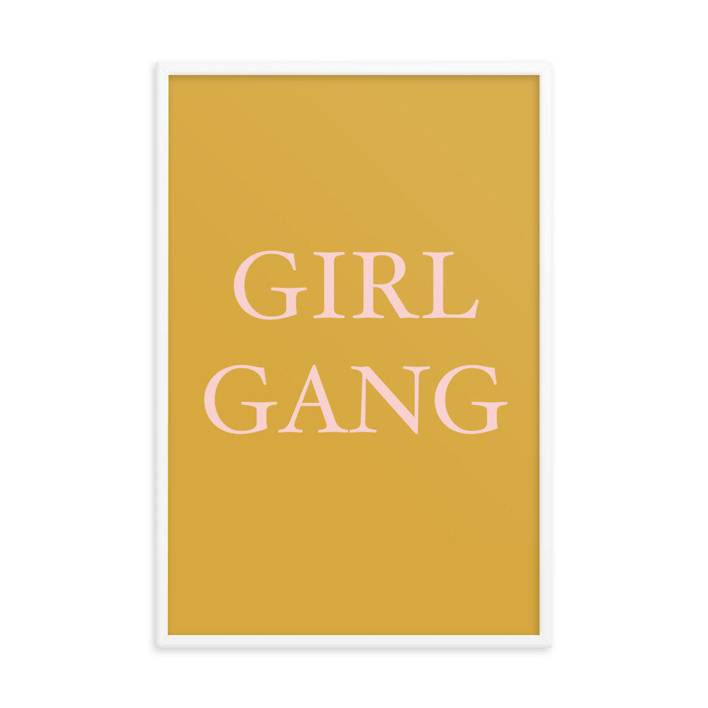 Girl Gang Pink and Yellow Wall Poster Print
