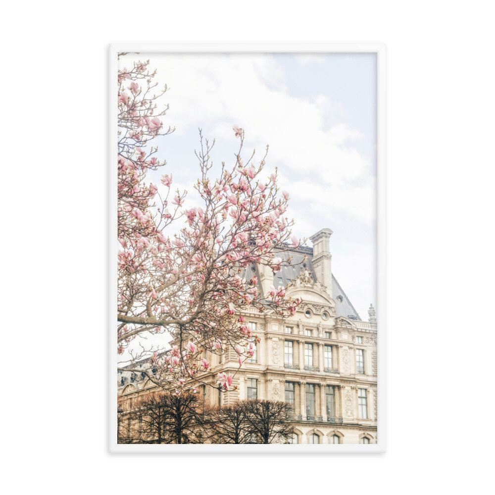 Pink Paris in Spring Wall Poster Print