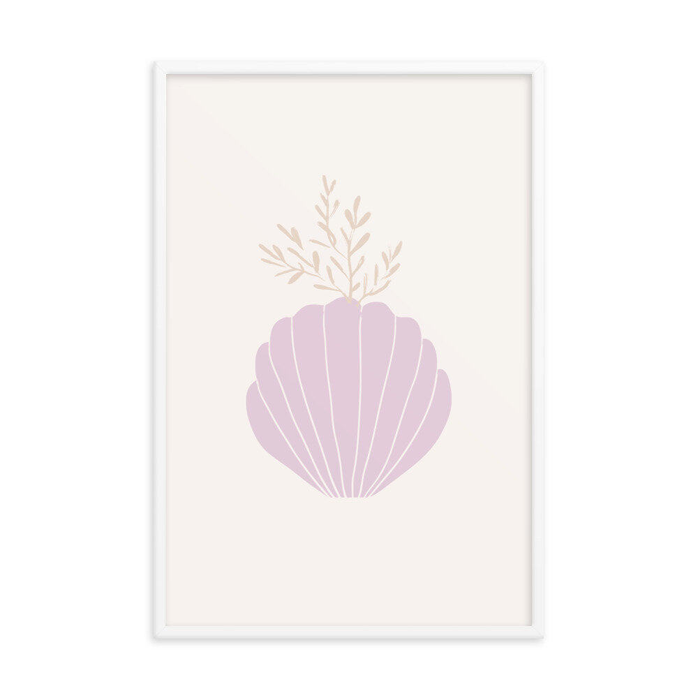 Nordic Pastel Clam Shell Vase Poster