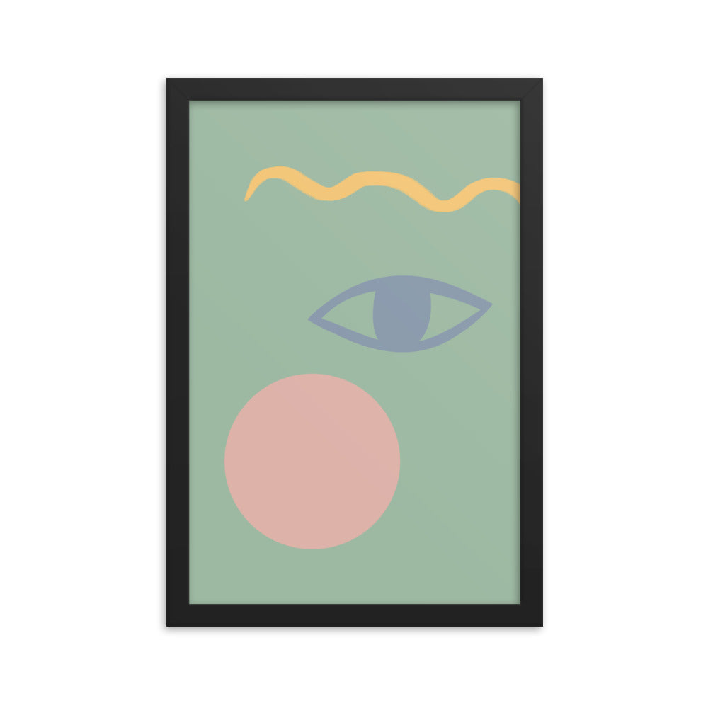 abstract face poster in pastel colours