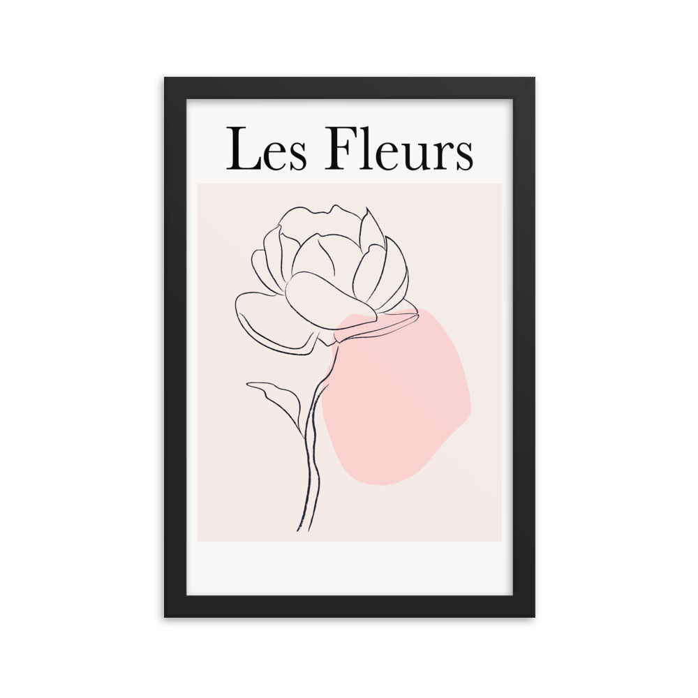 Beige and Pink Floral Poster