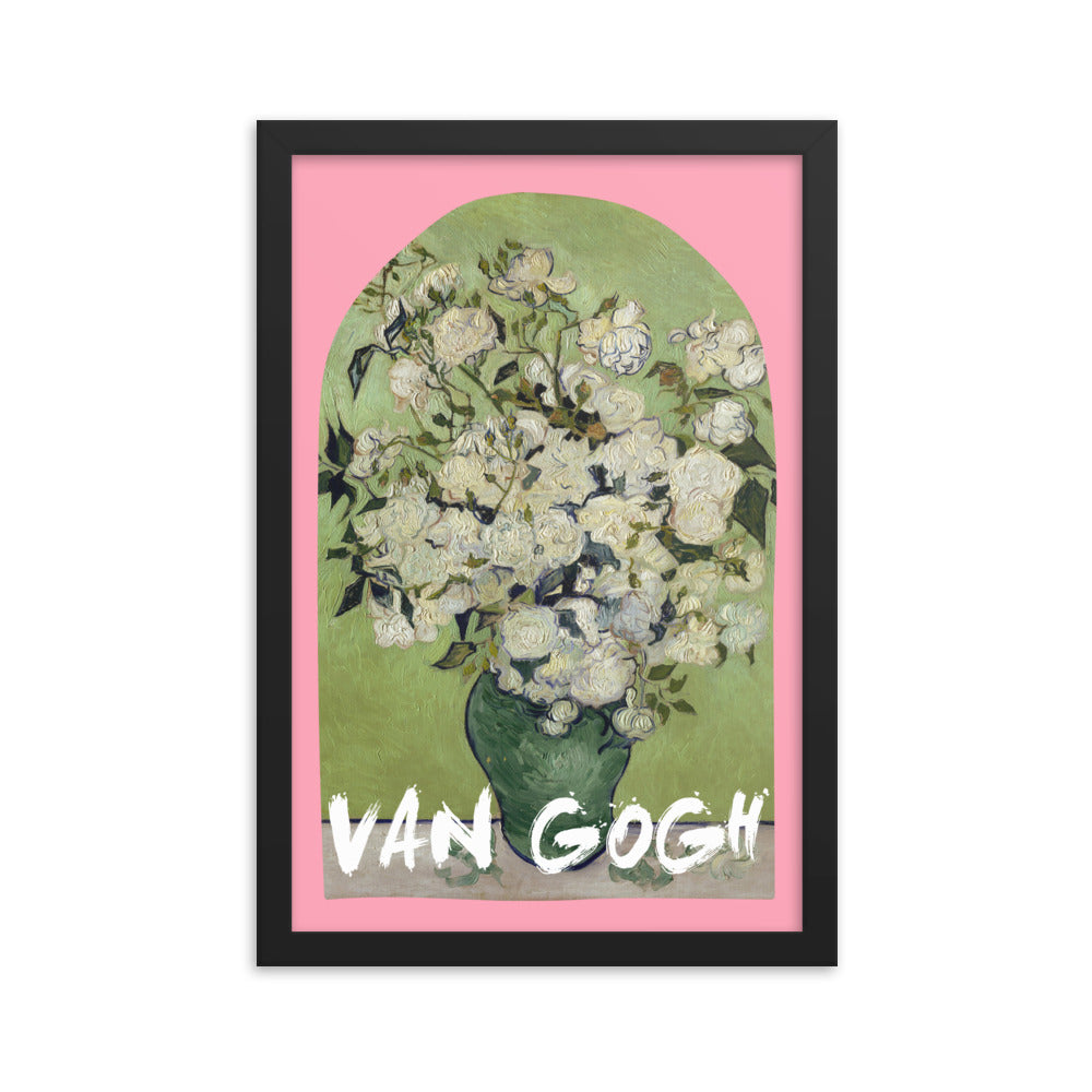 Pink Van Gogh Flower Poster