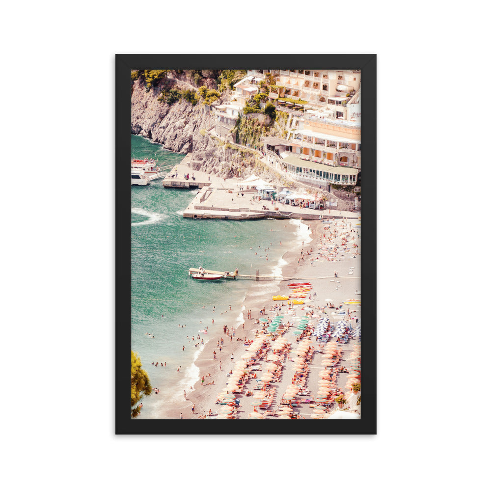 Positano Terracotta-Toned Beach Wall Poster Print