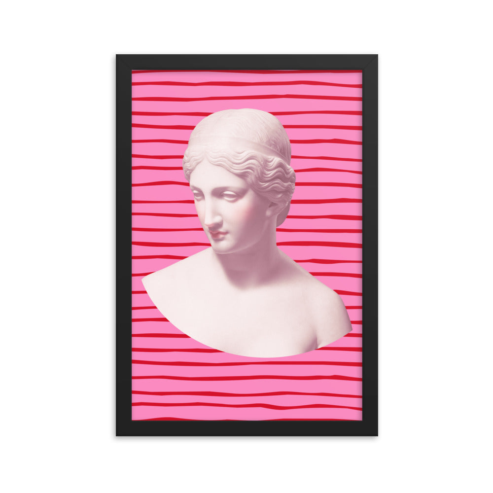 Pink and Red Striped Goddess Poster