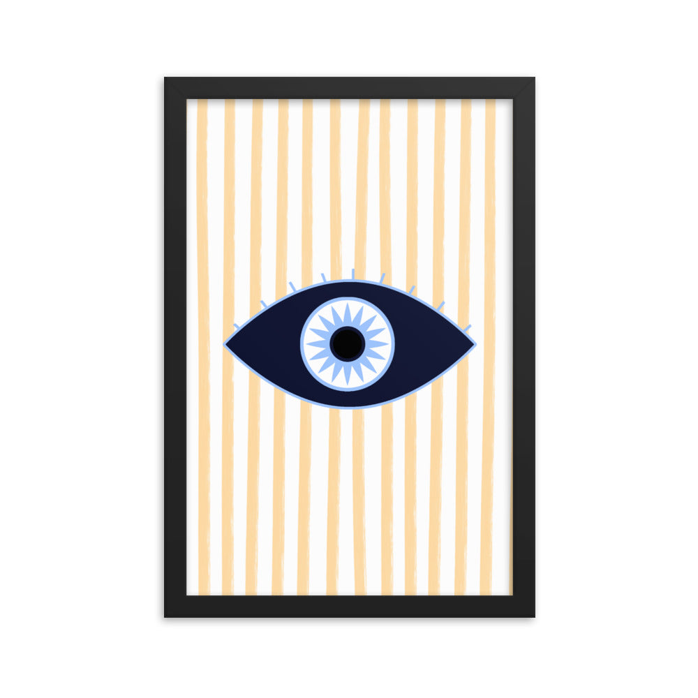 Yellow Striped Evil Eye Poster